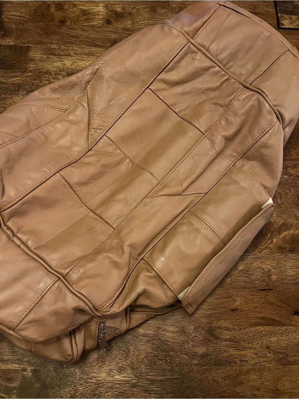 Talon Dual Zipper Vintage Light Brown Soft Leather Vintage Duffle Bag Unbranded